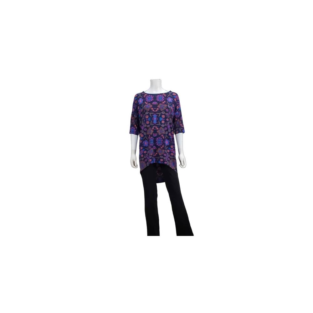 LuLaRoe Women's Purple Tribal High-Lo Scoop neck Top, Size: XX-Small, New